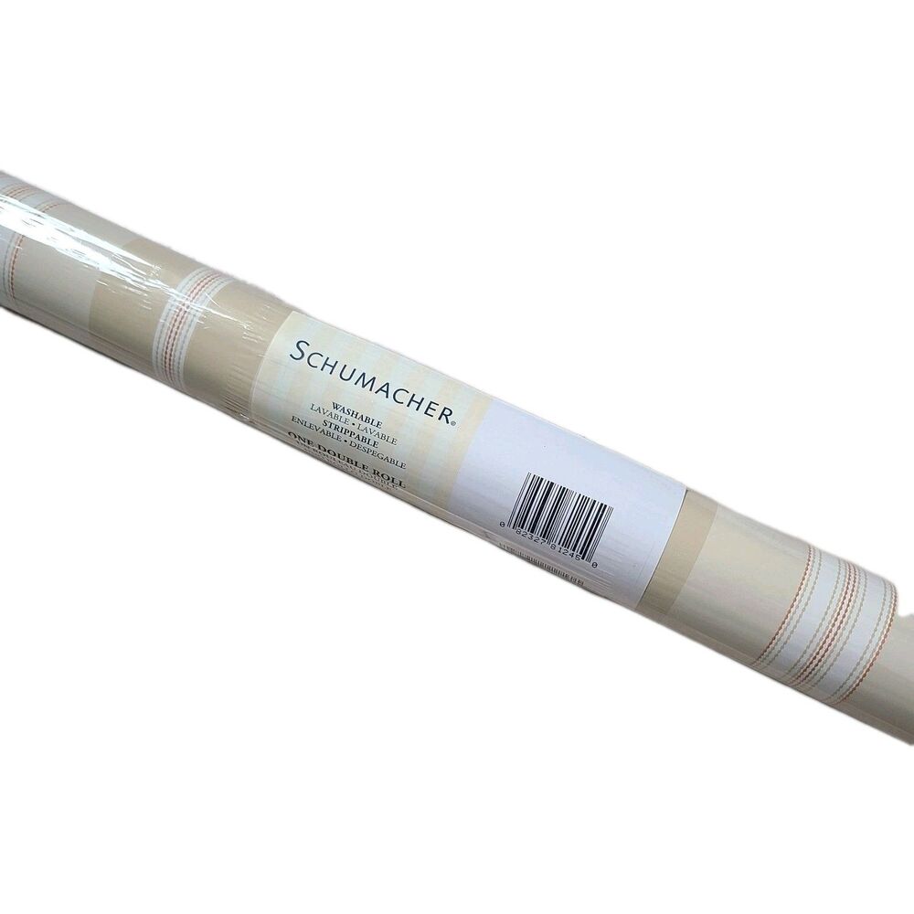 SCHUMACHER WALLPAPER 1 ROLL #5002481 Vintage 27” x 9Y Sealed New Chalon Striped